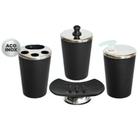 Kit Banheiro Preto Inox Lavabo Luxo Conjunto 4 Peças P/ Pia