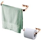 Kit Banheiro Rosé Gold Toalheiro Porta Toalha 22cm + Suporte Papel Higiênico - Future