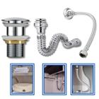 Kit Banheiro Sifão + Valvula Click + Engate 40cm Cromado Lux