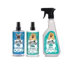 Kit Banho a Seco Pet 500ml + Higienizador de Patas 250ml + Limpa Orelhas Cães 250ml Collie Vegan