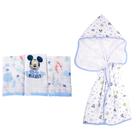 Kit Banho Do Bebe Toalha Soft + 3 Babete - Mickey