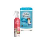 Kit Banho Seco Maciez + Lenço Umedecido Pet Gato Cachorro