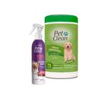 Kit Banho Seco Nutrição + Lenço Umedecido Pet Gato Cachorro - Pet Clean