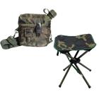 Kit Banqueta de Pesca Dobravel + Cantil 1,8 Lts Camuflado Ntk Nautika