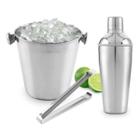 Kit Bar Inox 3 Peças Balde Gelo Coqueteleira Pegador - Clink