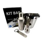 Kit Bar Inox 5 Peças Com Balde E Pegador