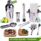 Kit Bar Inox Caipirinha Profissional Coqueteleira 750 Ml