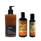 Kit Barba Com Shampoo, Condicionador e Balm 500ml - Viking