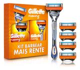 Kit Barbear Fusion 5 Recarregável + 4 Carga Para Gillette