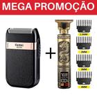 Kit Barbear Profissional Maquina De Barbear Visor LCD Led Dragão MAIS Maquina Kemei Classic Shaver Km-2024 Bivolt Original