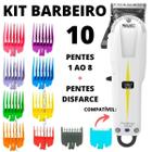 Kit Barbeiro 10 Pentes Com 2 Pentes Disfarce Original