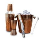 Kit Barman Martelado Cobre Inox 5 Peça - 123util