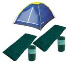 Kit Barraca 4 Pessoas Com 2 Sacos de Dormir Acampamento