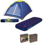 Kit Barraca Camping Acampamento 2 Pessoas +Colchão Inflável Solteiro Mor