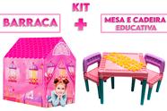 Kit Barraca e Mesinha Rosa Menina Brinquedos