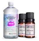 Kit Base Aromatizador 1 Litro + 2 Essencia 10Ml Flor Algodão