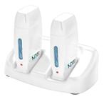 Kit Base Dupla Com 2 Aquecedores de Cera Roll-on - Todo Branco - Mega Bell