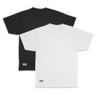 Kit Básico Masculino 2 Camisas 100% Algodão Preto e Branco