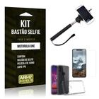 Kit Bastão Selfie Motorola One Bastão+Película+Capa