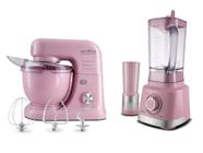 Kit Batedeira Planetária 700w + Liquidificador Britânia Rosa 1400w 110v ou 220v