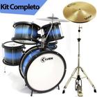 Kit Bateria Infantil Completa Pop Kids Azul Luen Envio Gráti