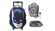 Kit Batman 3D Mochila De Rodas + Lancheira Térmica + Estojo - Xeryus