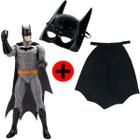 Kit Batman Boneco de 35cm com Som Máscara e Capa do Herói