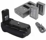 Kit Battery Grip para Canon EOS 800D, Rebel T7i, 77D, Kiss X9i + 2 Baterias LP-E17 + Duplo LP-E17 Carregador