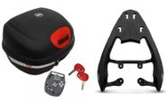 KIT BAÚ MOTO 33L MONOLOCK GIVI E-33N + BAGAGEIRO SCAM Cg 125 Cg 150 Cg 160 Fan Start Scam FiberForce