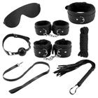 Kit BDSM 8 Pecas Sadomasoquismo Fantasia Algema Chicote Fetiche Dominatrix Erotico Bondage - Malaysia Collection