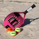 Raquete de Beach Tennis Wilson WS 18.20 Branca e Roxa