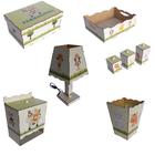 Kit Bebê Higiene Safari Animais 8 Peças Mdf + Nome