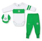 Kit Bebê Palmeiras Com Body Calça Boné Oficial