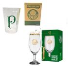 Kit Bebidas Taça Windsor 330ml + 1Un Copo Americano 190ml Cerveja Chopp Palmeiras Série Ouro - BRASFOOT