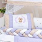 Kit Berço Americano Trançado Teddy 11 Pcs Protetor Bebe Quarto Decoração Enxoval Príncipe Princesa