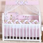 Kit berço completo modelo safari - americano e nacional - serve para berço com colchão de até 130cm x 70cm - total 11 peças - lindas opções de cores