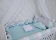 Trança Protetora para Berço Americano Tricot Azul Bebe - Bebê Enxovais -  Quarto de Bebê - Magazine Luiza