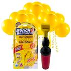 Kit Bexigas Balões Colorida Amarela Lisa 11 Polegadas com 24 Unidades Bico Anti Vazamento + Inflador Manual