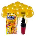 Kit Bexigas Balões Colorida Dourada 11 Polegadas com 24 Unidades Bico Anti Vazamento + Inflador Manual