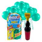 Kit Bexigas Balões Colorida Verde Escura 11 Polegadas com 24 Unidades Bico Anti Vazamento + Inflador Manual