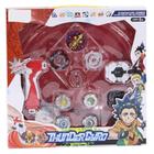 Kit com 4 peoes beyblade metal burst 2 lancadores 2 cordinha arena xun