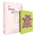 Kit Bíblia de Estudo Diz NAA Feminina + 365 Mensagens Diárias com Charles Spurgeon Lettering