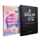 Kit Bíblia de Estudo Diz NAA Giz + Caderno Anotações Bíblicas Borboleta