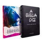 Kit Bíblia de Estudo Diz NAA Giz + Caderno Anotações Bíblicas Leão Color