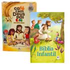 KIT Bíblia Infantil Ilustrada Para Crianças Capa Dura Almofadada e Café com Deus Pai Kids 2025