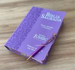 KIT Biblia JUMBO + Caneta diamante - Letra JUMBO luxo RC Harpa avivada e corinhos