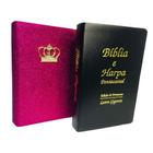 Kit Biblia Sagrada Glitter e Luxo Letra Gigante com Harpa