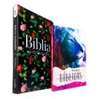 Kit Bíblia Sagrada NVT Capa Flexível Flores do Campo + Minhas Anotações Bíblicas Leão Color