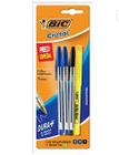 Kit BIC 3 Canetas Cristal Dura Mais + 1 Pincel Marcador de Texto