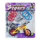Kit Bicicleta De Dedo Com Acessórios Mini Brinquedo Amarelo